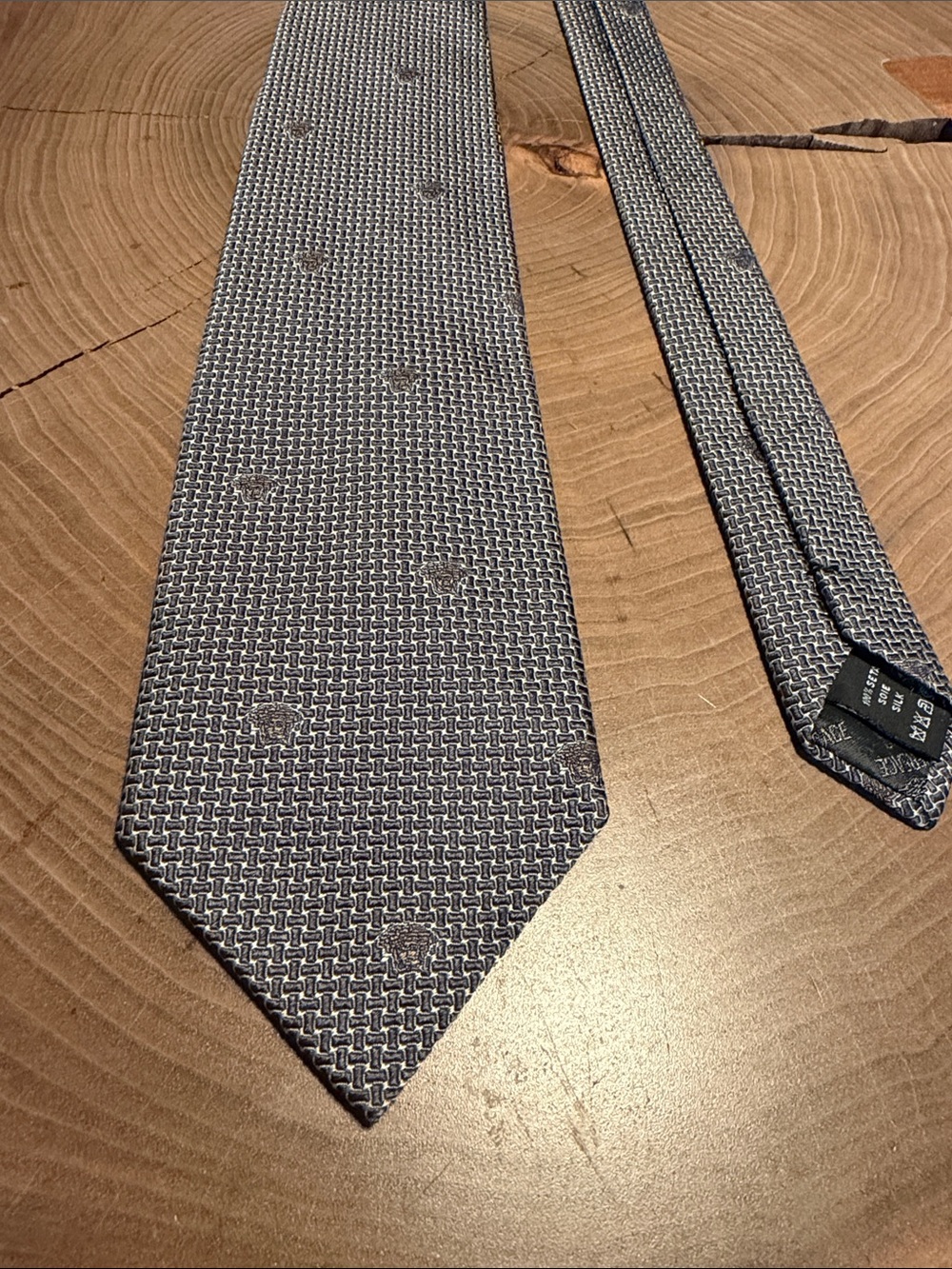 Versace Collection Gray Textured Silk Tie